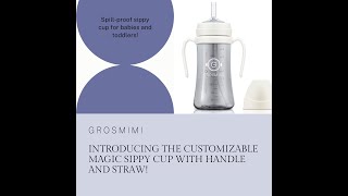 GROSMIMI Sippy Cup - No Spill, Sippy Cup with Straw and Handles!