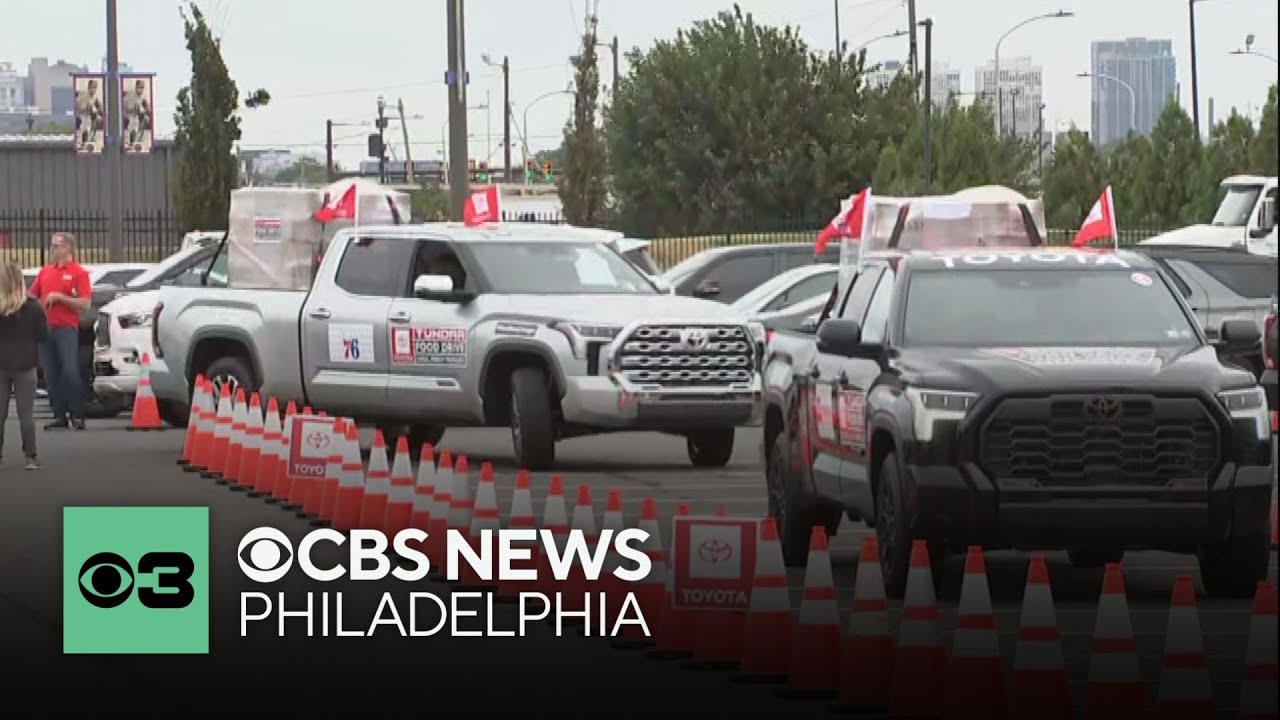 Convoy of Toyota Tundras loaded with food arrives for 16th annual Toyota Tundra Food Drive