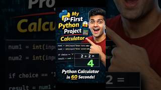 👉 Python Calculator in 30 Seconds 😱 #Python #Calculator #Coding #Beginner project