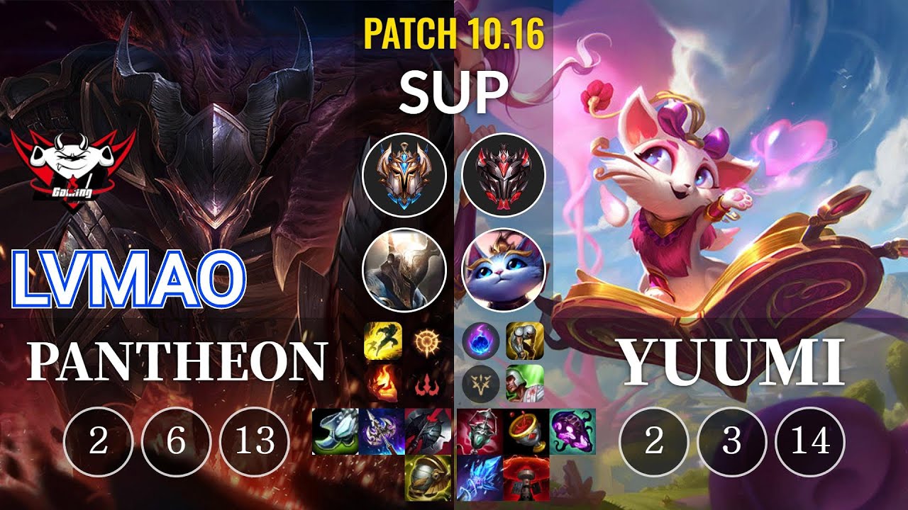 JDG LvMao Pantheon vs Yuumi Sup - KR Patch 10.16