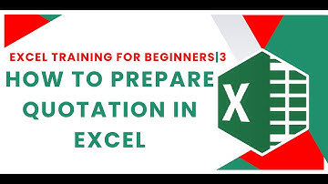 HOW TO PREPARE QUOTATION OR INVOICE IN EXCEL | FOR BEGINNERS | 3