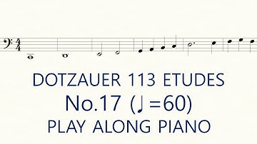 Dotzauer Cello Etude No.17 ♩=60 Slow Exercises Play Along Piano