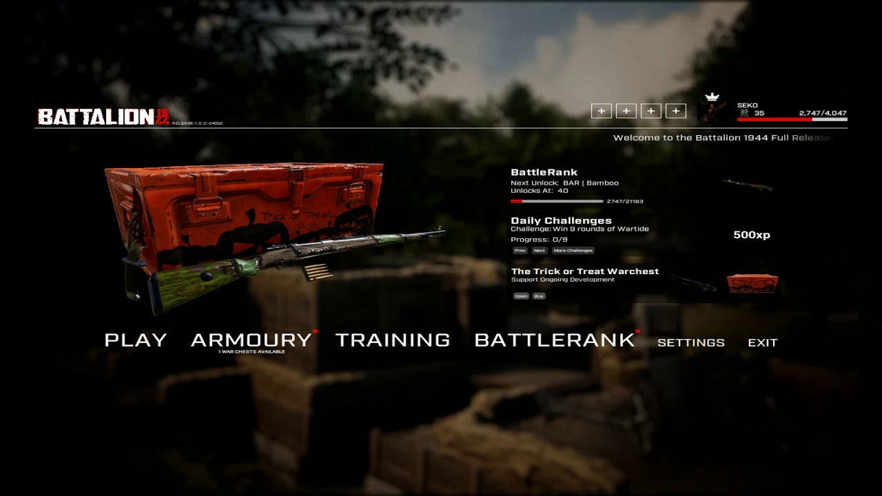 BATTALION 1944 Trick or Treat Warchest? bug or i don't know how to buy 1