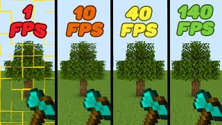 Minecraft 1fps vs 5fps vs 10fps vs 30fps vs 50fps vs 70fps vs 130fps vs 240fps