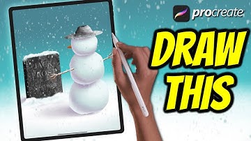 Last years Snowman - Procreate tutorial #109