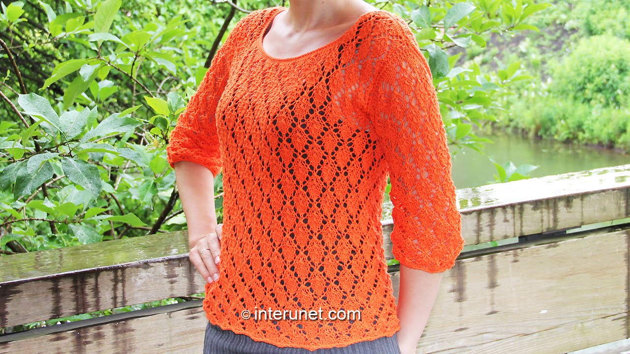 Кофта осенние листья - урок вязания. Часть 2 из 3