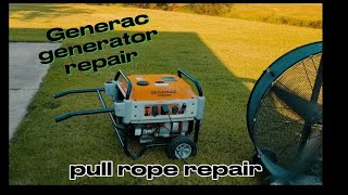 Generac LP8000 freshen up project. pull rope repair video !!!!