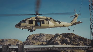 Cinematic UH60A Helicopter Landing animation|UE5|Unreal Engine|Cinematic|Lumen|