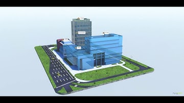 3D Map Spatial Data Visualization Rendering Effect