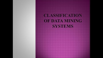 CLASSIFICATION OF DATA MINING SYSTEMS