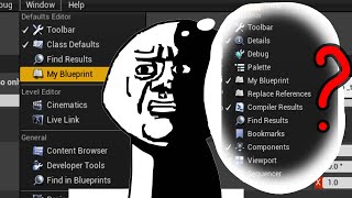 UE4.27 Character Blueprint missing editor layout when you close it [FIX?]