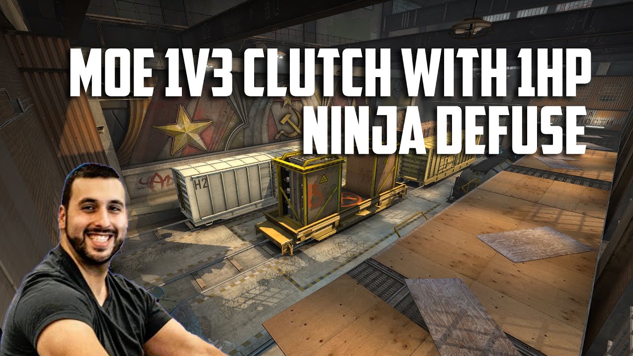 Moe 1v3 clutch ninja defuse with 1hp - YouTube