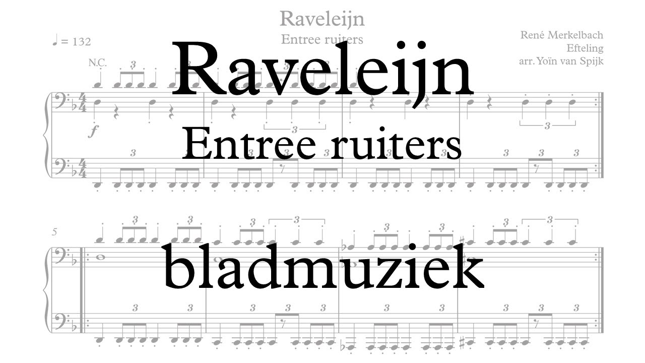 Raveleijn (Efteling) - Entree ruiters (hoofdthema) - Bladmuziek piano