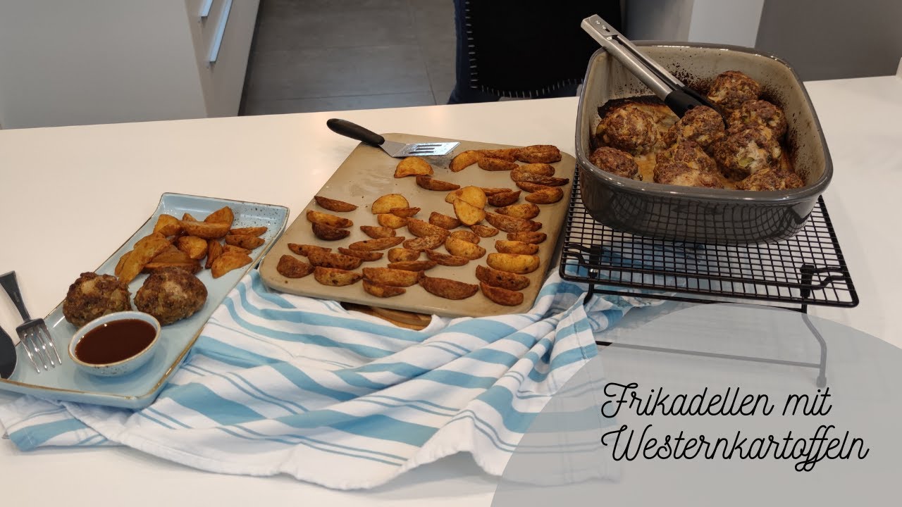 Frikadellen mit Westernofenkartoffeln aus dem Stoneware Grundset von Pampered Chef®  - Mittagessen