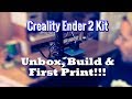 Creality Ender 2 Unbox, Build, and First Print!