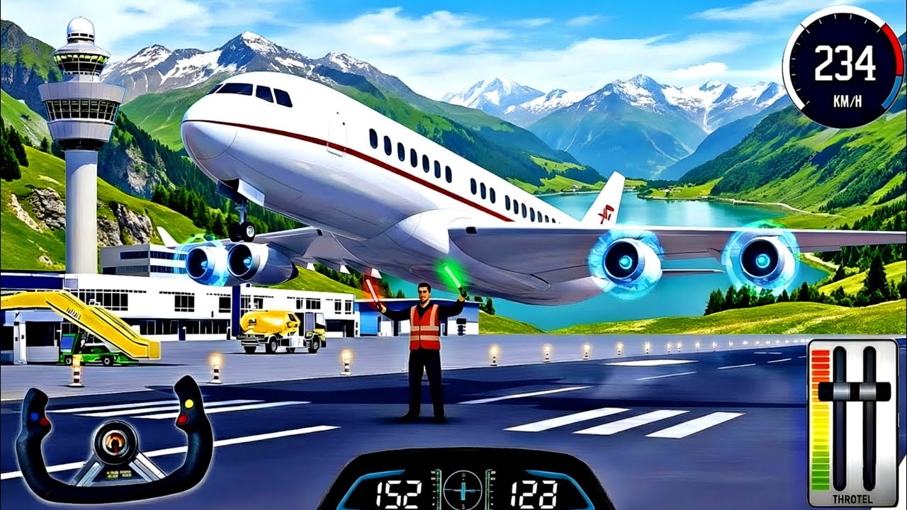 ✈️ City Airport Emergency Landing 🚨 Passenger Transport Flight Simulator (Android Gameplay) 3D Queen