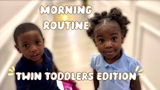 Twin Toddlers Morning Routine  Let's Get Ready for Daycare