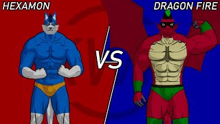 Hexamon Vs Dragon Fire