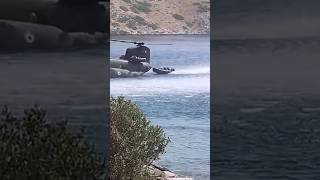 Boat gets picked up by a CH-47 Chinook helicopter #military #army #airforce