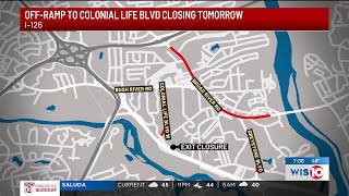 Nighttime closures set for major I-126 ramp in Columbia