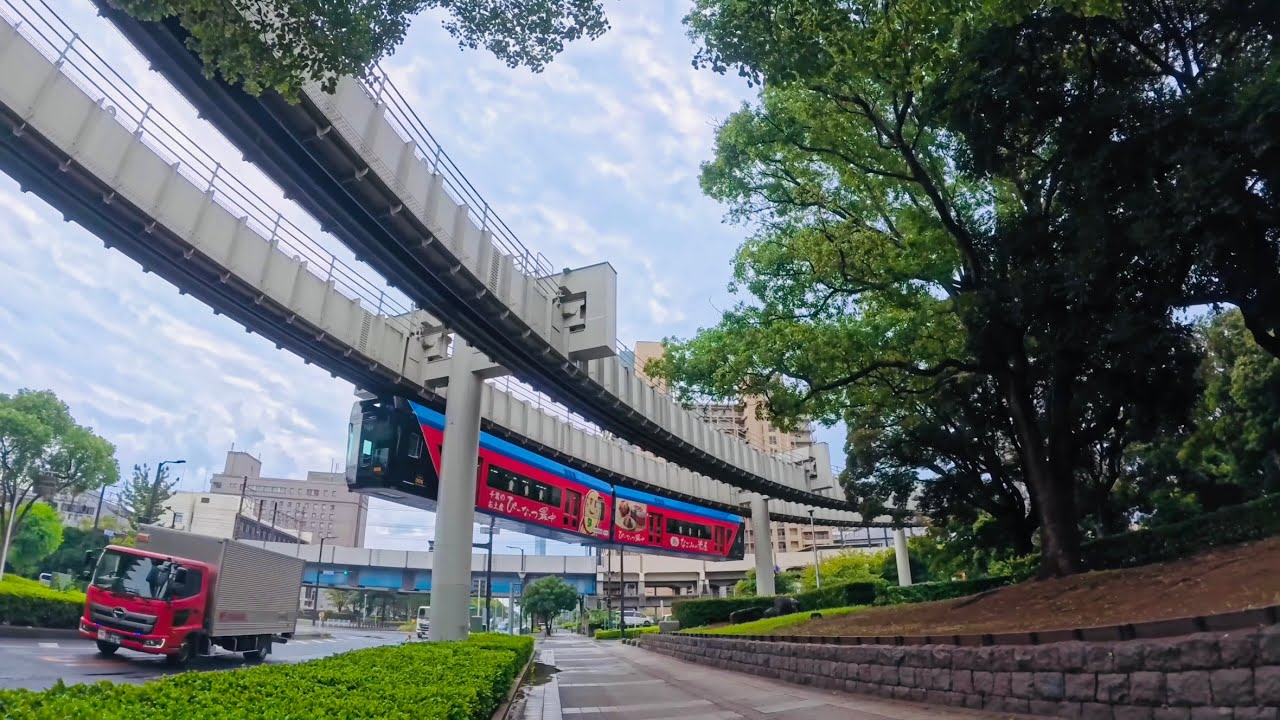 【4K Japan Walk】Old Shrine and Chiba Port Area | Rainy Walk | Chiba Port tower, ASMR