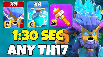 TH17 Super Yeti + Quad Clone + Heroic Torch Attack Strategy | TH17 Attack Strategies(Clash of Clans)