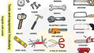 Tools and equipment Names in English with picture