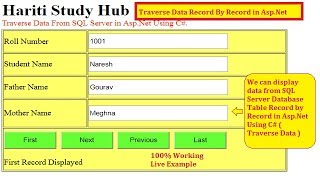 Best Way to Traverse Data From MS SQL Server Database in Asp.Net C# | Hindi | Free Online Learning