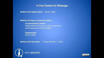 Referencing Your Work - Webpages