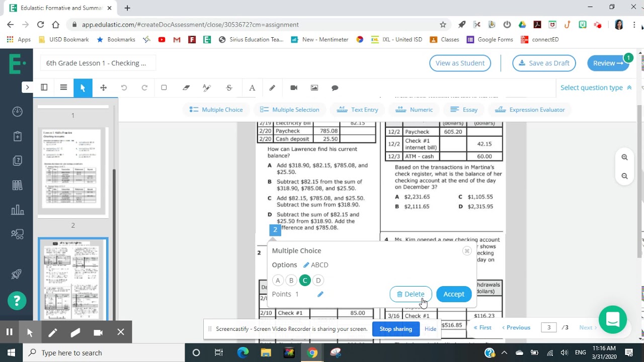 Edulastic Sample Assignment Assessment on Edulastic - YouTube