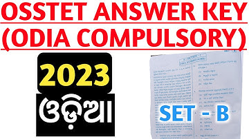 osstet answer key 2023 odia compulsory / osstet answer key bse odisha question 2023