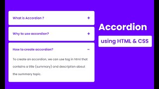 Accordion in Html and CSS | Web development | Analyze Code