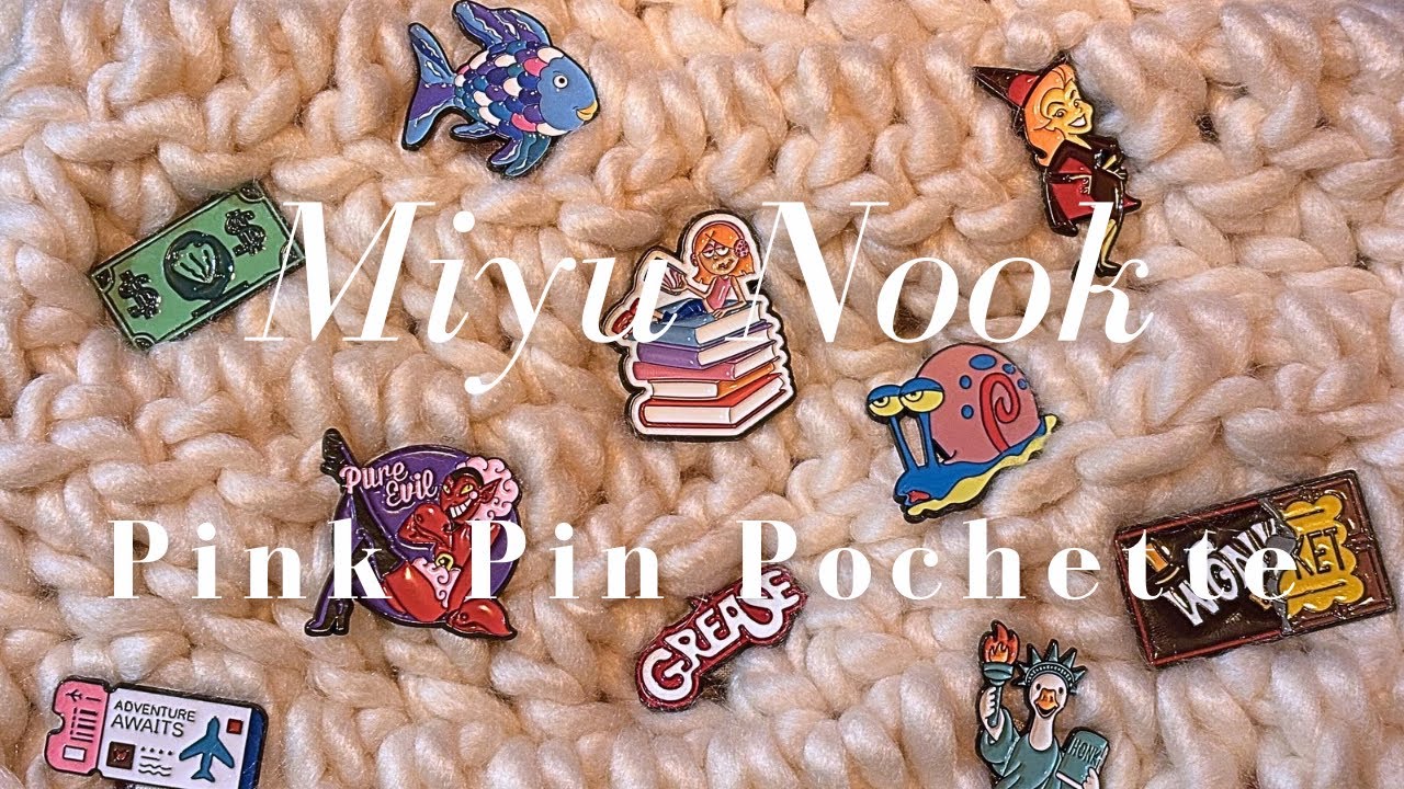 Pink Pin Pochette 🍑| Crochet | Pins | かぎ針編み| ポシェット作り|作業動画