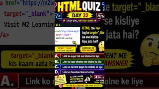 90% Beginners target='_blank' Ka Real Use Nahi Jaante | HTML Quiz Day 32 | M2 Learning #m2learning