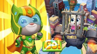 Talking Tom Hero Dash ULTRA! 💎 Green Diamond Power vs Superbomb Bosses screenshot 5