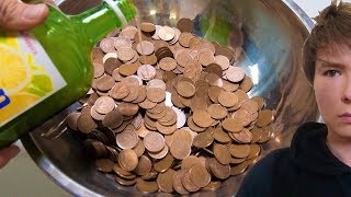 汚い大量の10円をピカピカにするぞ!! 【実験】  PDS