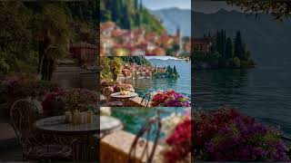 Lake Como Flower Terrace ✿ 30-sec Preview | Soft Jazz &amp; Bossa Nova Ambience  #luxury #music #travel