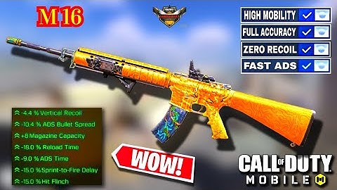 Best M16 Loadout For Codm // Fast ADS + No RECOIL // Call Of Duty: Mobile #codm