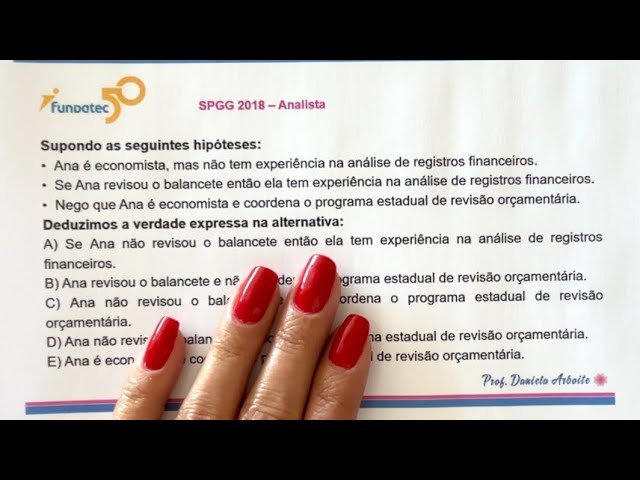 FUNDATEC - Argumentação lógica - SPGG 2018