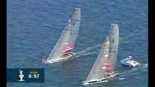 Americas Cup Sailing. Dominic Frisby commentates