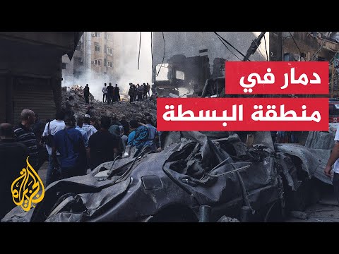 رصد آثار الدمار في مبنيين وأضرار بالمباني الأخرى في منطقة البسطة