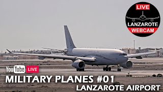 MILITARY PLANES, TRAINING EXERCISE  at LANZAROTE AIRPORT