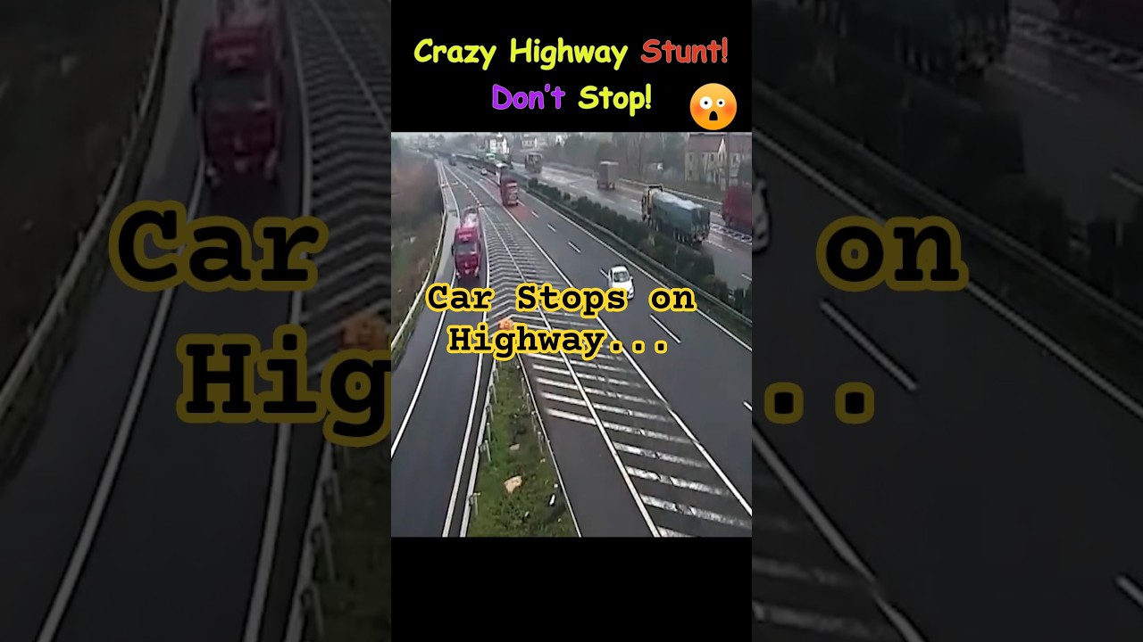 Crazy Highway Stunt! 🚗💥 Don’t Stop! ⚠️