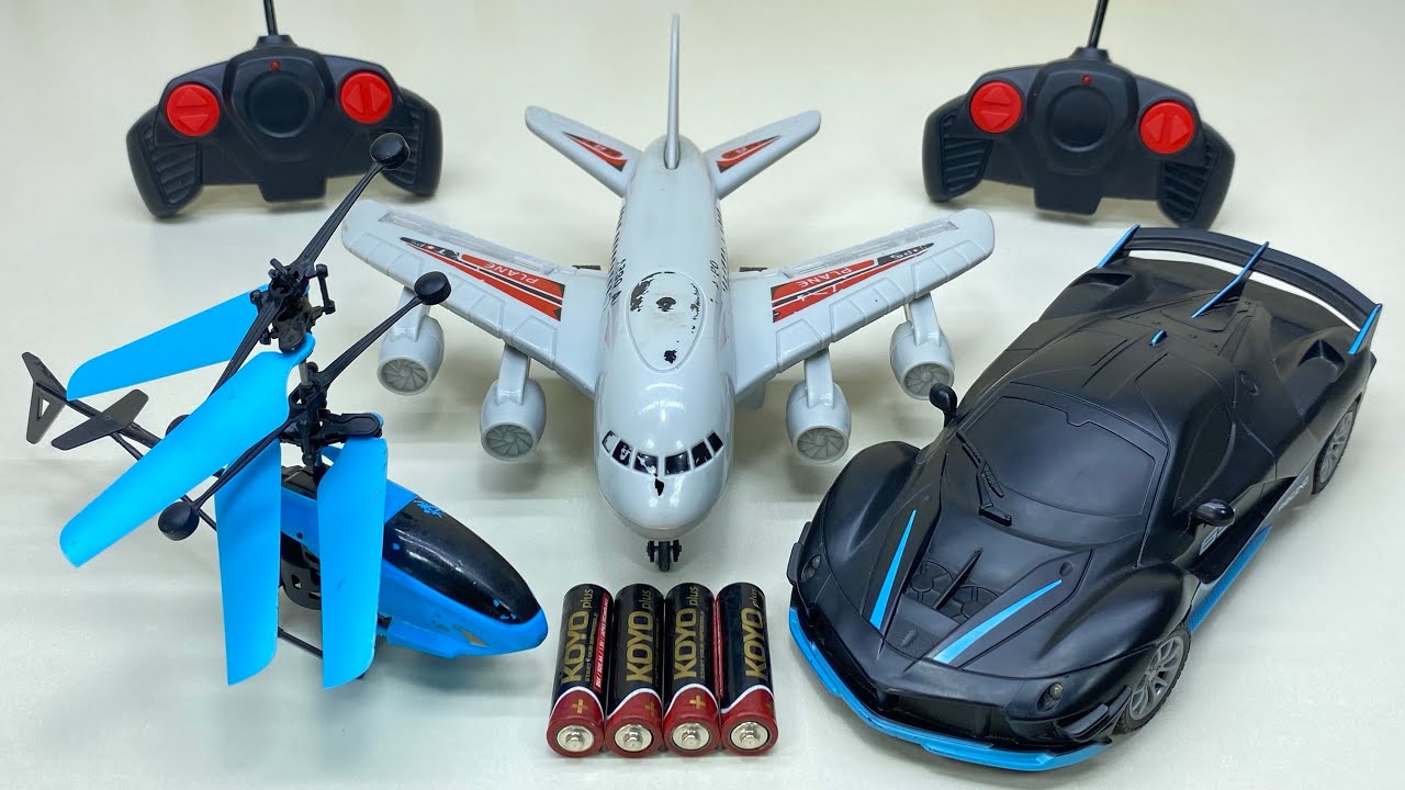 Vip Flying RadioControl RC Helicopter and 3D Light RC Car with a380 Model Airline Unboxing,Testing😍