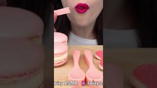 ASMR PINK FOOD *EDIBLE SPOON 먹는 숟가락 먹방 EATING SOUND #shorts