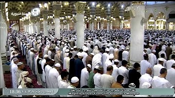 تلاوة جميلة لصلاة المغرب اليوم الجمعة 1438/6/4- الحرم النبوي- الشيخ عبدالباري الثبيتي