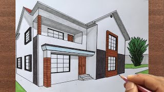 How to Draw a House in 2 Point Perspective