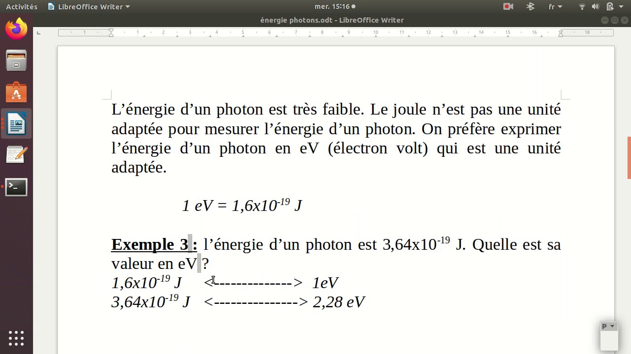 Calculer L Energie D Un Photon