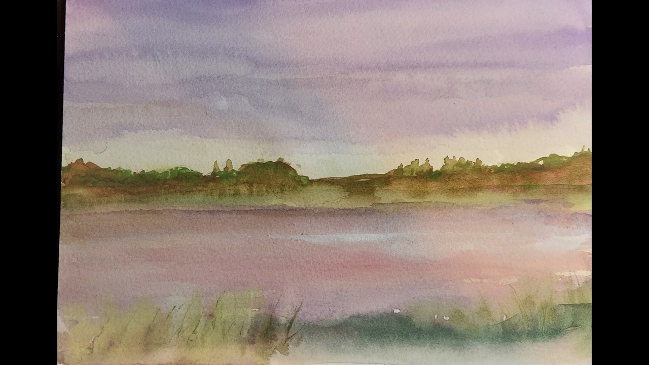 Calming Watercolor with Lavender & Rose/The Spirit of Watercolor