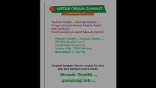 Senandung metode tasbih (METAS PENUH RAHMAT) @metodetasbih7130 @ibnussabiljakarta1